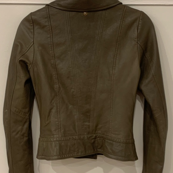 Mackage army green leather biker jacket - Picture 4 of 6